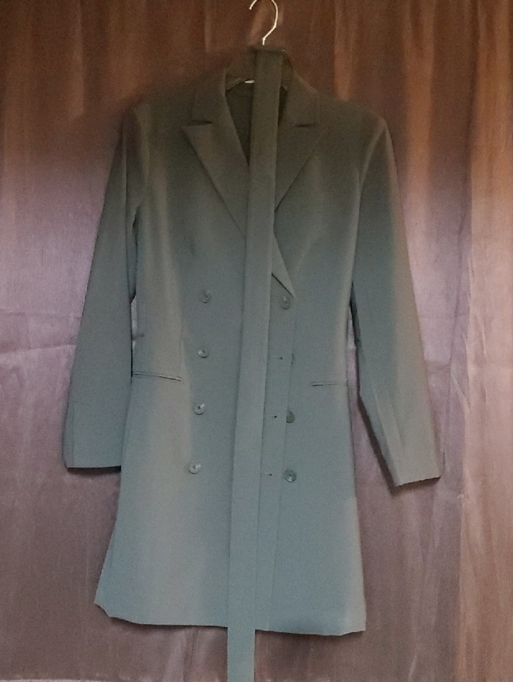MM Lafleur  Double-Breasted Midi Dress with Tie Belt